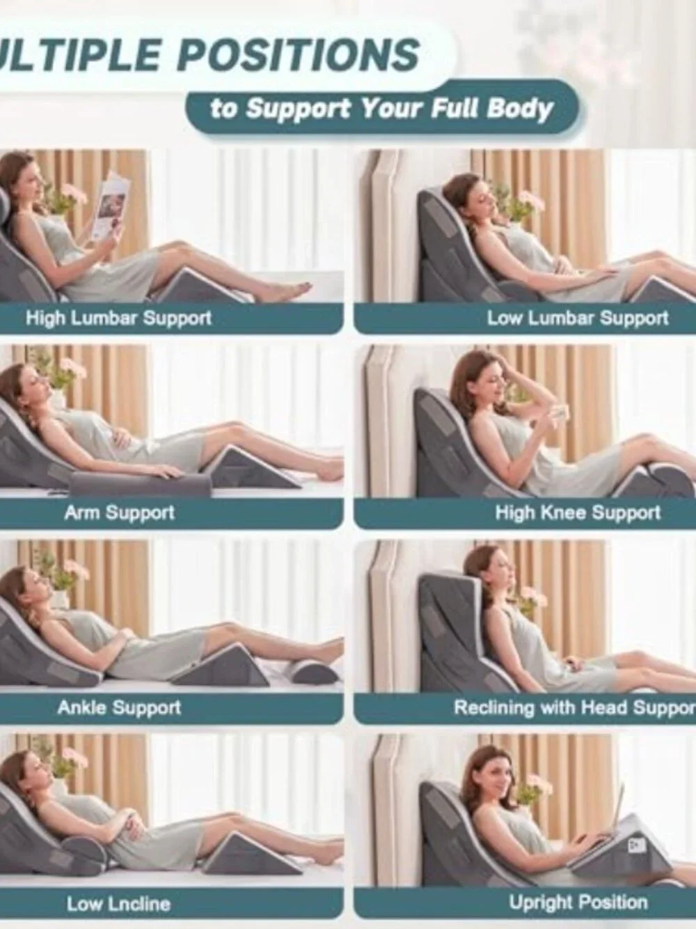 4pcs Orthopedic Bed Wedge Pillow Set for Sleeping - Wedge Pillows for After Surg